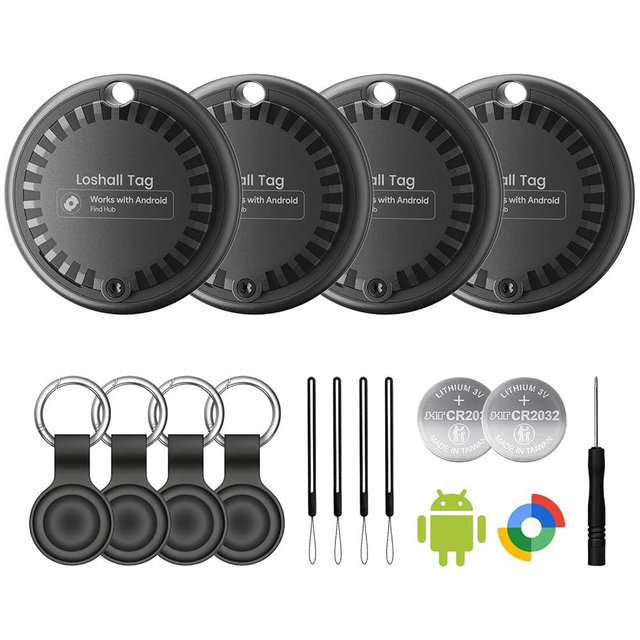 Air Tags for Android,Air Tags-4 Pack Android,2 Year Battery Life,Android Tracker Tags with 4 Case,Google Find Trackers for Google'S Find Hub App,IP65 Waterproof Luggage Tracker for Keys