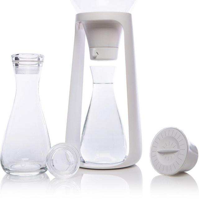 KOR Water Fall I Reusable countertop Water Filtration System I Includes 2 carafes I Holds 68 oz I Sustainable and BPA Free I Perfect for Fruit/herb infusions I Purifies 80 gallons of Water per Filter