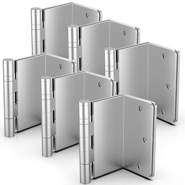 KOLET Offset Door Hinges, 3.5 Inches Expandable Door Hinges, 1/4" Radius Corner Ball Bearing Hinges, 2 Inches Widen Doorway, Smooth and Easy Installation, Brushed Nickel, 6 Packs