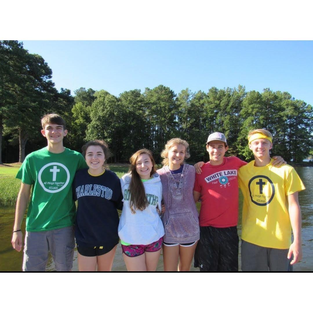 We took this photo before we started dating at our high school retreat.