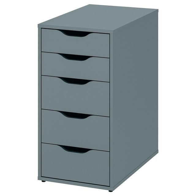 ALEX Drawer unit, gray-turquoise, 14 1/8x27 1/2 "