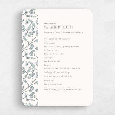 Blue Rounded Wedding Program - Isabeau