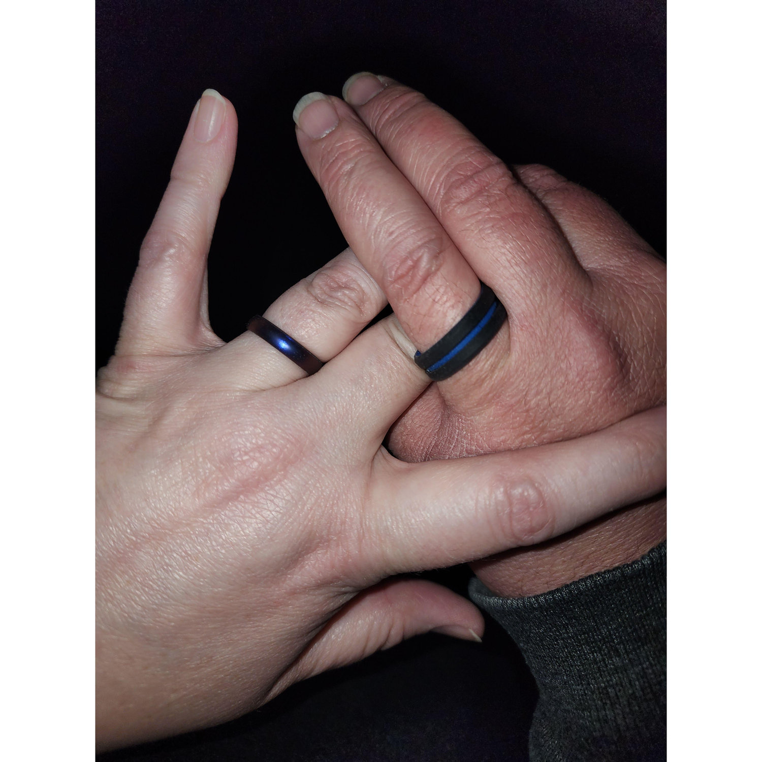 John and Christina's work-safe silicone rings