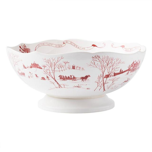 Country Estate Footed Bowl 13 in - Winter Frolic