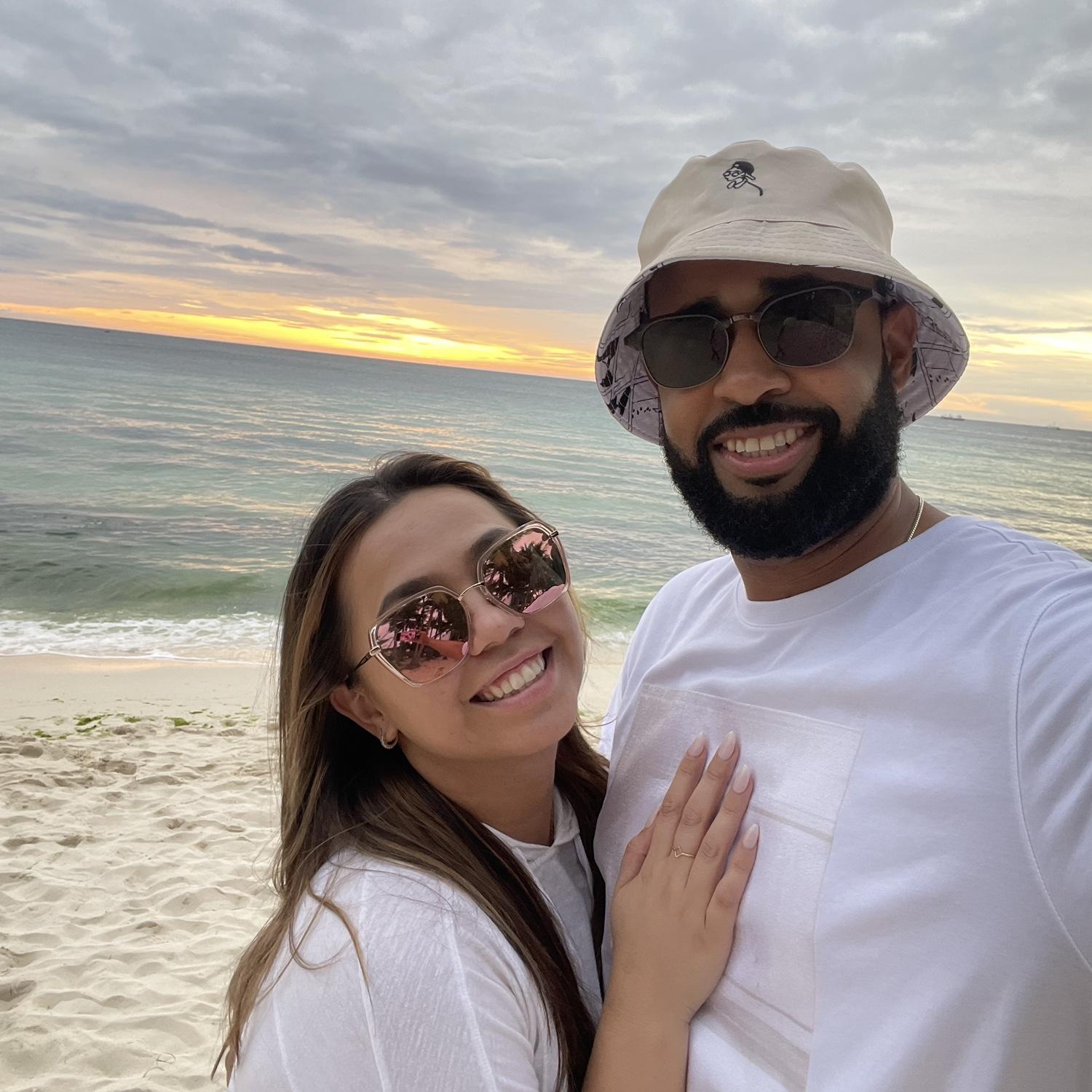 Us enjoying our last sunset in Coron, Philippines