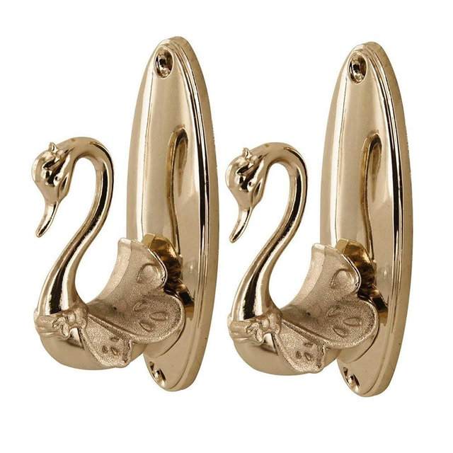 OULII Metal Wall Hook Curtain Drapery Holdbacks Coat Hat Hook Set of 2 ()