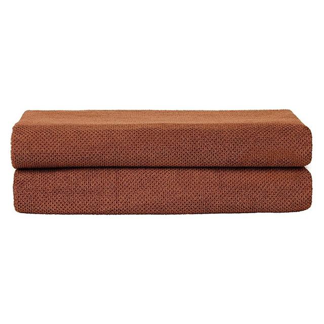 Nate Home by Nate Berkus 100% Cotton Textured Rice Weave 6-Piece Towel Set  | 2 Bath Towels, Hand Towels, and Washcloths, Soft and Absorbent for