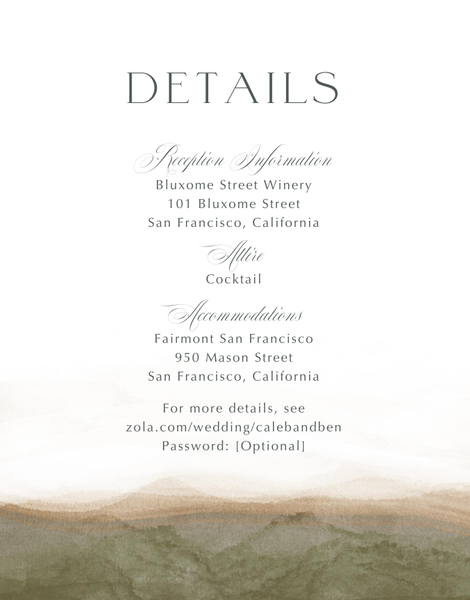 Dew | Dark Khaki | Zola Wedding Enclosure Cards