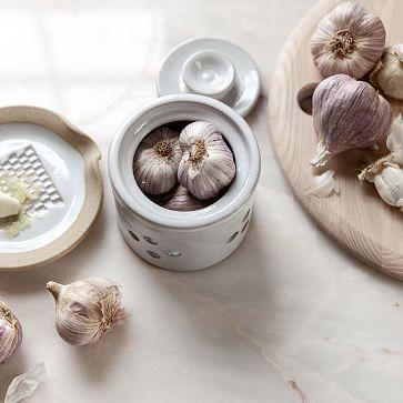 Silo Garlic Keeper American Mined Clay And Glaze White Keeper