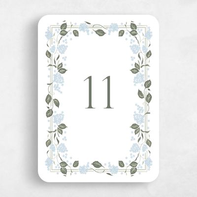Blue Rounded Wedding Table Number - Colette