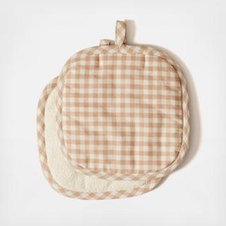 Petite Gingham Pot Holder, Set of 2