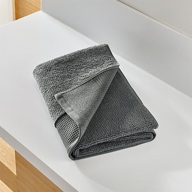 Waffle-Terry Dark Grey Organic Bath Towel