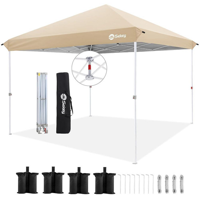 Sekey 10x10 Pop Up Canopy with One Push Setup-Easy Up Canopy with 99% UV Blocking - Instant Outdoor Sun Shade for Events, Parties, Camping- Commercial Gazebo with Weight Bags,Wind Proof&Waterproof