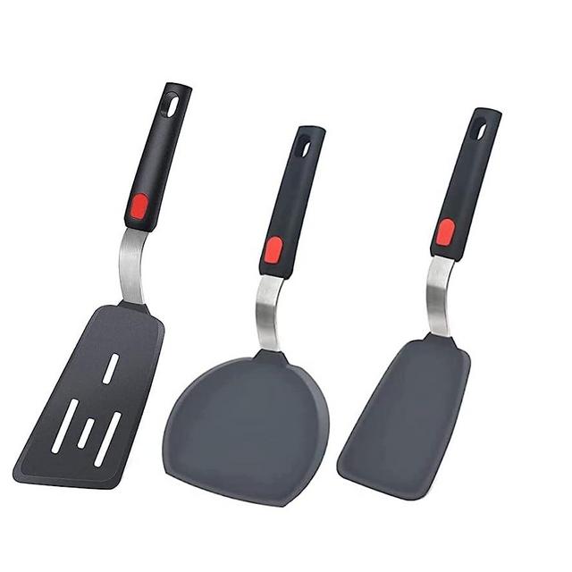 Silicone spatula 3-piece 600℃ heat-resistant cooking spatula Non-stick cookware Kitchen utensils BPA-free rubber spatula Set eggs, pancakes, fish, burgers, scrapers