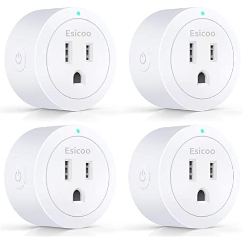 Smart Plug Esicoo - A Certified Works with Alexa, Echo & Google Home – Only WiFi 2.4G