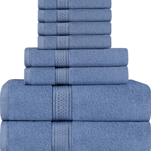 Utopia Towels 8 Piece Towel Set, Wedgewood, 2 Bath Towels, 2 Hand Towels, and 4 Washcloths