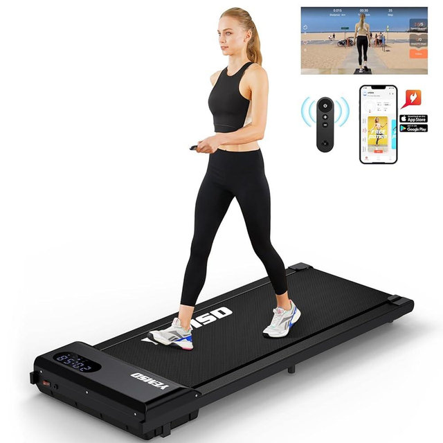 Yemsd Walking Pad Treadmill, 2.25HP Under Desk Treadmill for Home Office Walking Treadmill with LED Display,Remote Controller