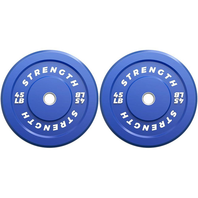 Rendpas Premium Color-Coded Rubber Bumper Plates Set - 2 Inch Olympic Weight Plates for Home Gym Cross and Strength Training