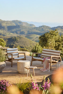 Coastline Wicker + Teak Lounge Chair