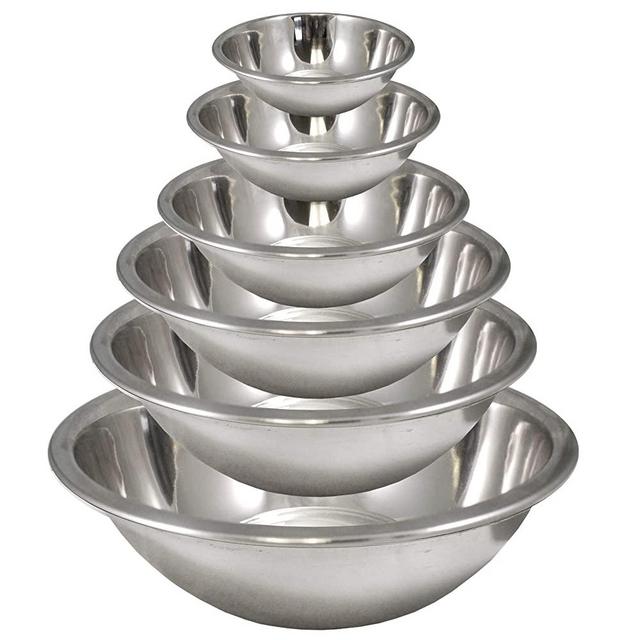 Stainless Steel Mixing Bowls Set (Set of 6) - Polished Mirror kitchen bowls, Nesting Bowls for Space Saving Storage, Ideal For Cooking, Baking & Serving, Food Prep & Salad Prep.