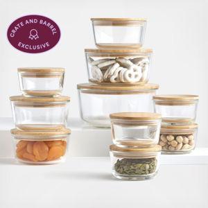 Round 10-Piece Container with Bamboo Lid Set | Crate & Barrel