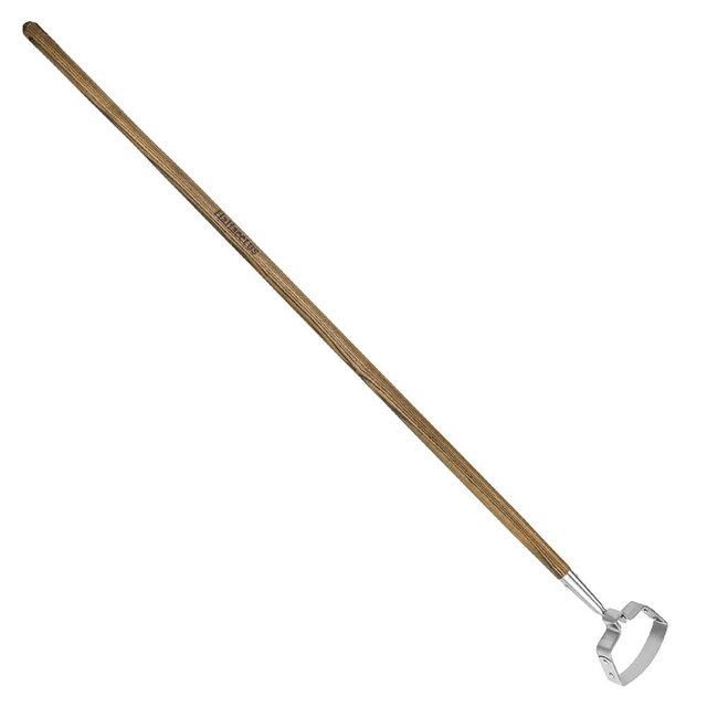 Haliaeetus Hula Hoe, 58'' Stainless Steel Scuffle Hoe, Action Hoe for Weeding in Push-Pull Motion, Stirrup Hoe with Comfortable Wood Long Handle for Standing to Weed on Flower Bed and Between Plants