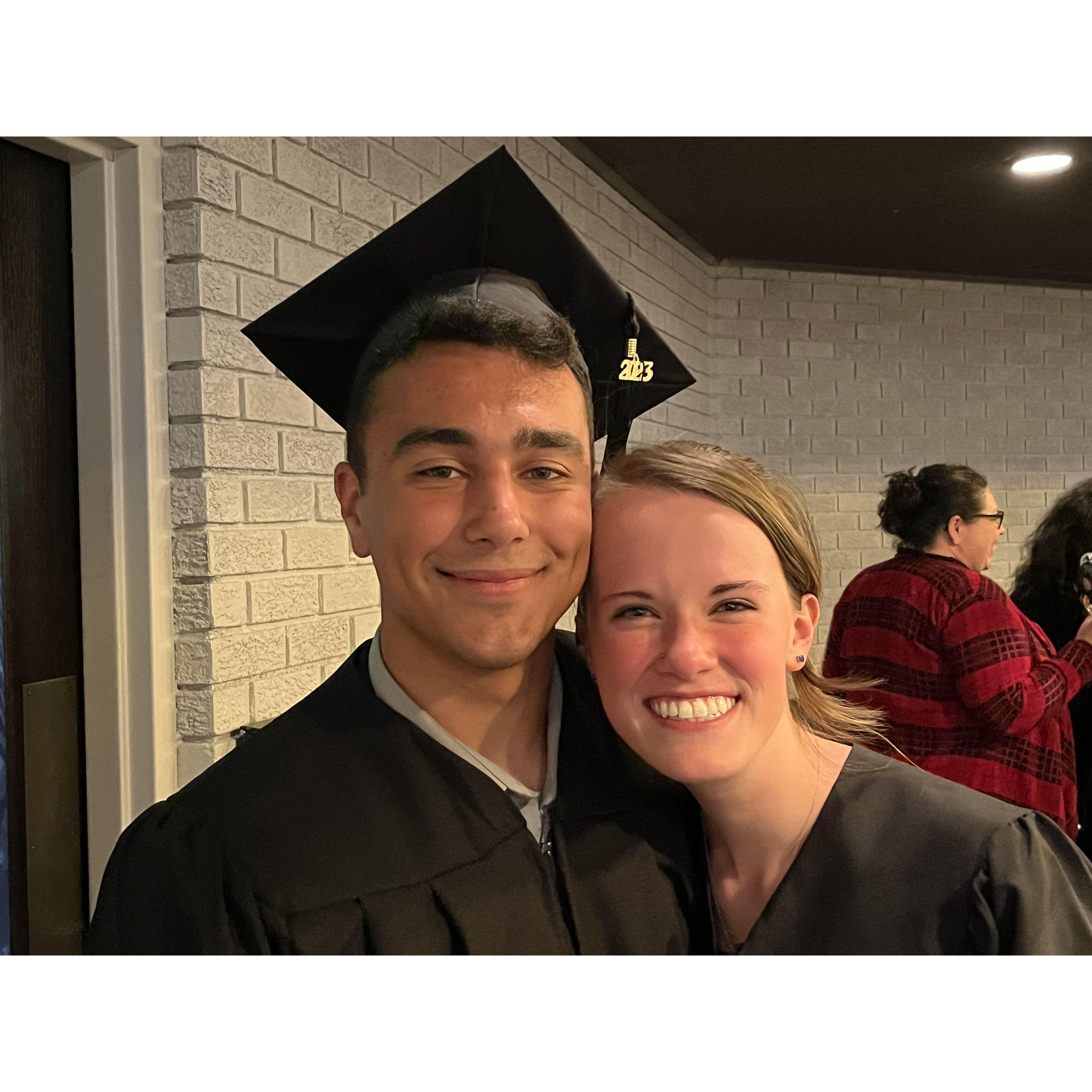 Highschool graduation for Elijah and Emmi.