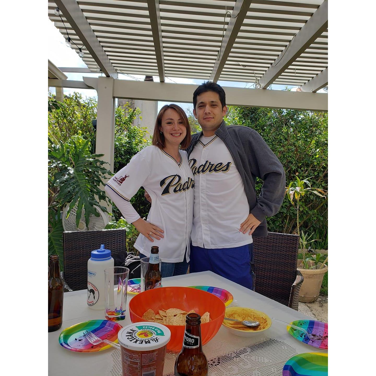 Liv converted to Padres fandom for Tim.