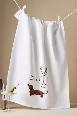 Weenies & Tinis Dish Towel