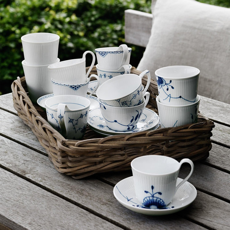 Royal Copenhagen, White Fluted Mug, Set of 2 | Zola