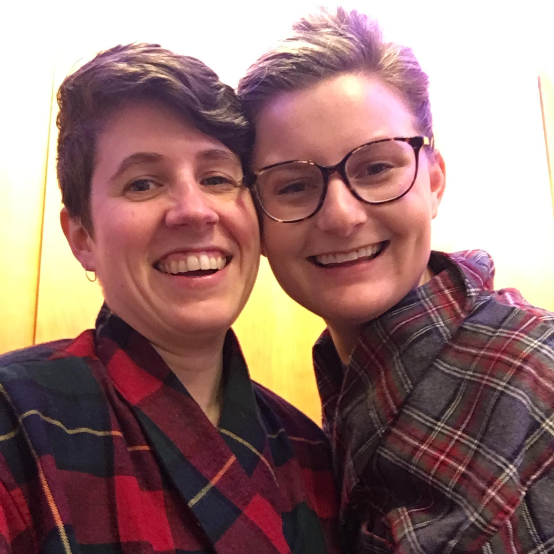 Jan 2017 // Thanks to Hattie's parents for these matching plaid flannel bathrobes.