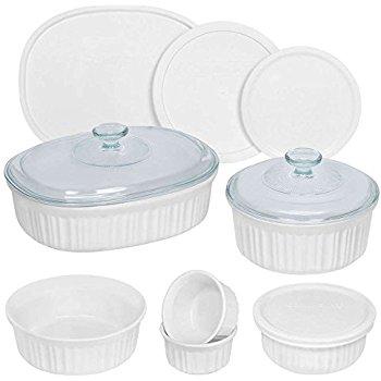 CorningWare 12 Piece Round and Oval Bakeware Set, White