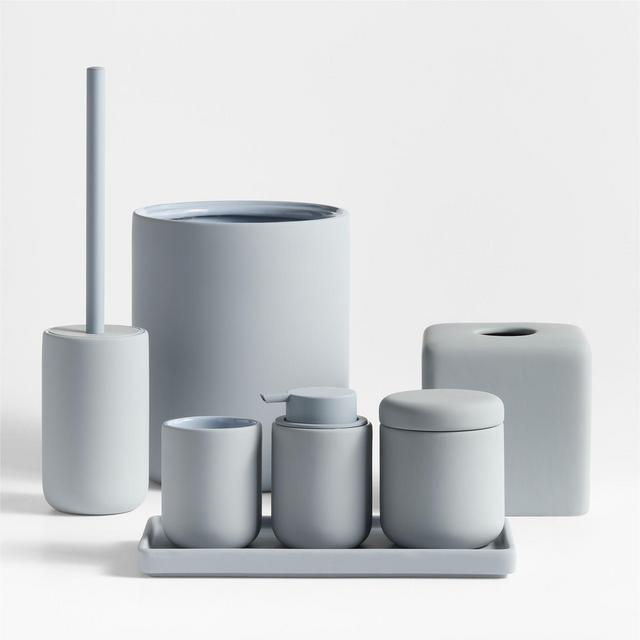 Varick Blue Silicone Coated Bath Collection, Set of 7