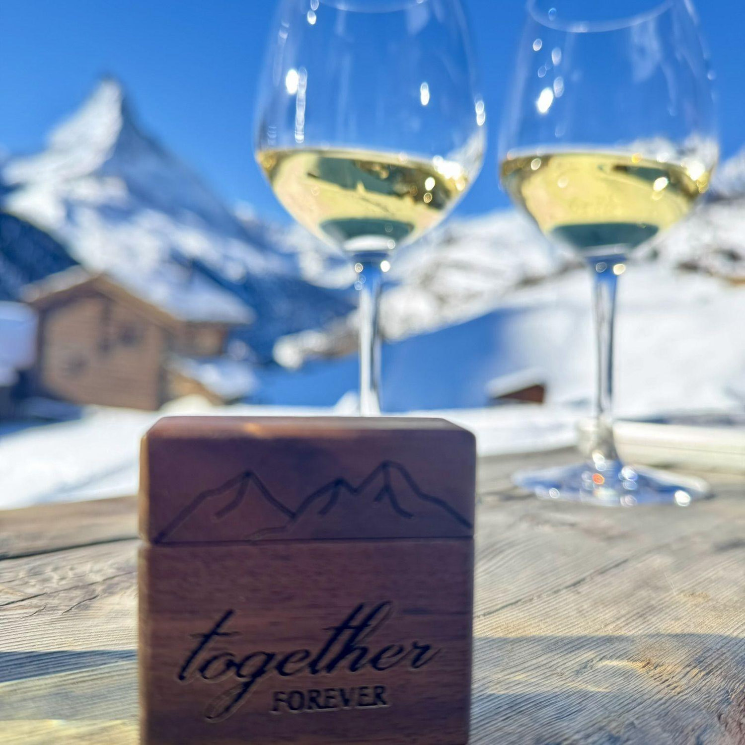 Lunch after engagement in Zermatt, Switzerland
