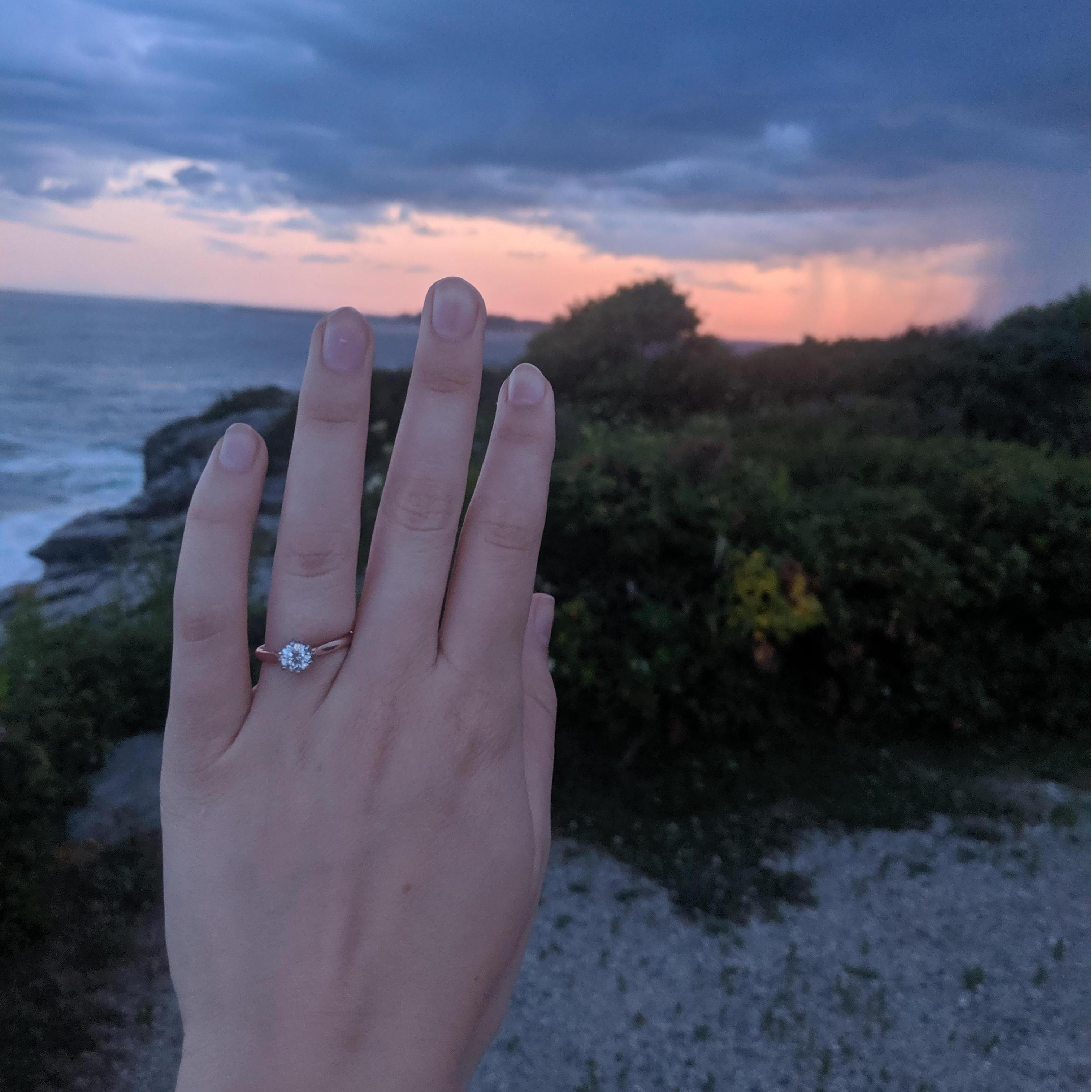 Obligatory first ring pic, night of the proposal 8/9/19