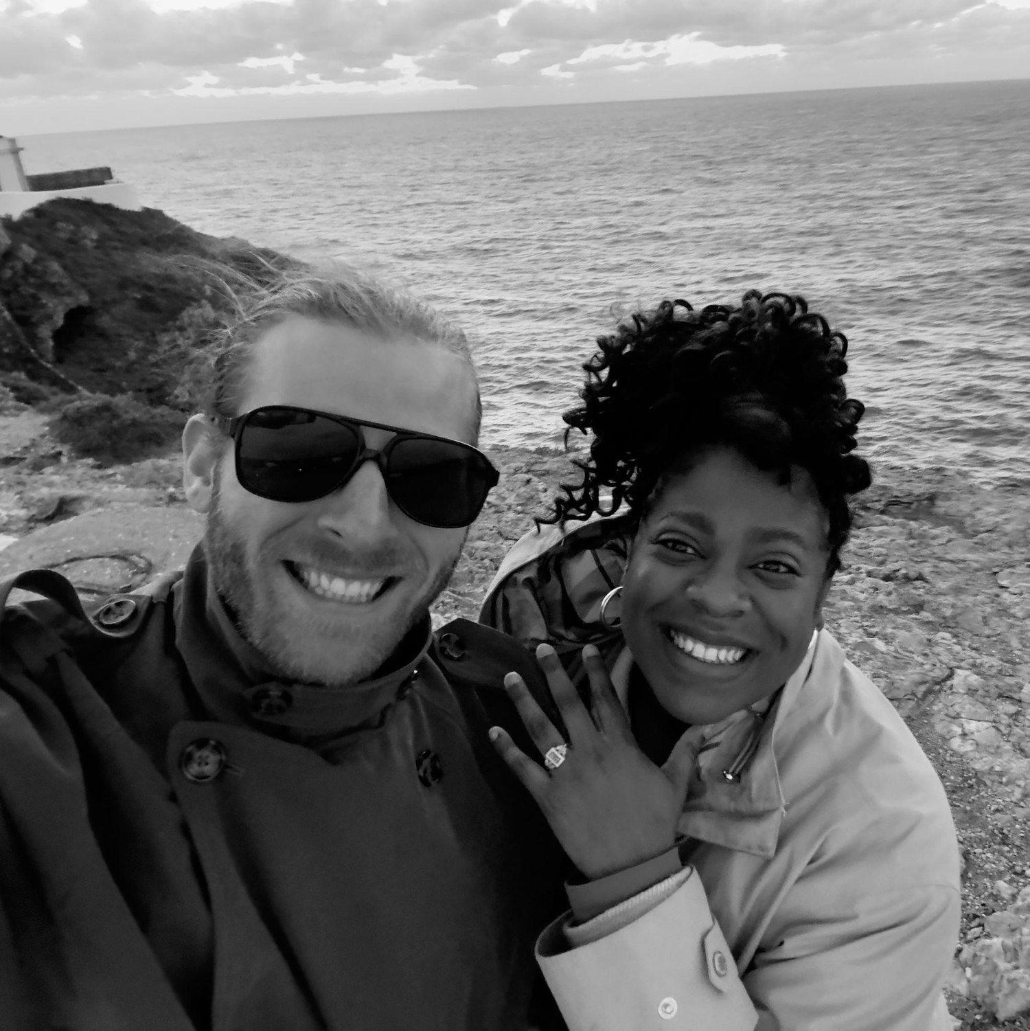 He proposed! She said Yes! On a windy cliff in Sagres, Portugal at the western most point of the country