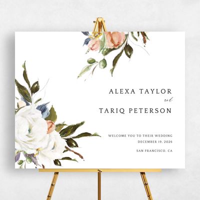 White Wedding Sign - Octavia Landscape