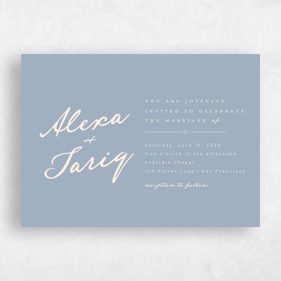Powder Blue Wedding Invitation - Finnian Landscape