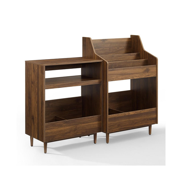 Crosley Furniture Liam 2Pc Medium-Density Fiberboard (MDF) Record Player Stand And Vinyl Storage Set