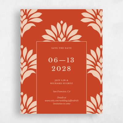 Orange Wedding Save the Date - Mantova Frame