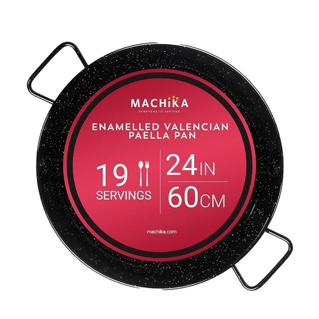 Machika Enamel Paella Pan | Paella Pan | Skillet for Paella and Rice Recipes | Perfect for Indoor & Outdoors | Easy Cleaning | Rust Proof Coating | 19 Servings | 24 inches |