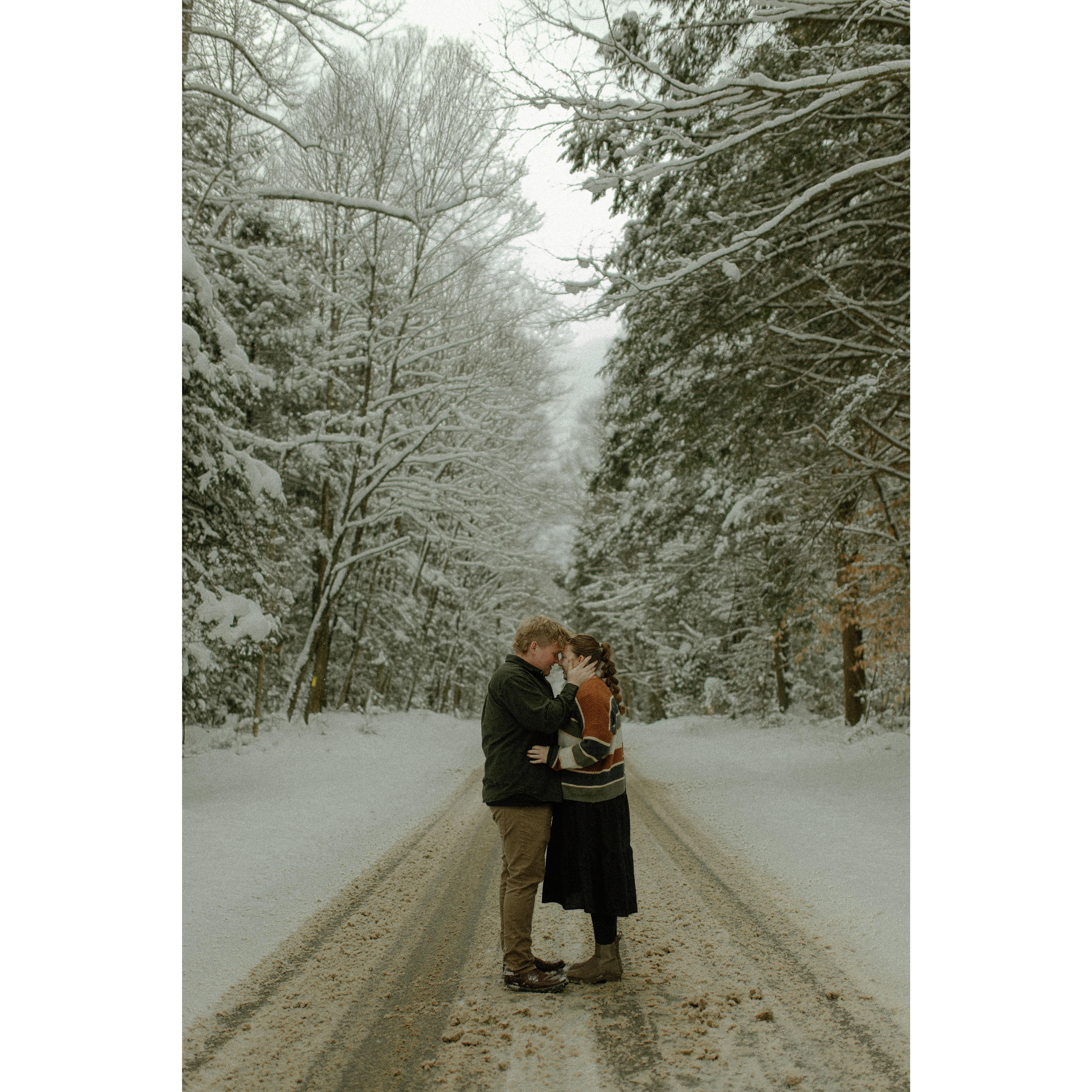 snow pictures before sledding!