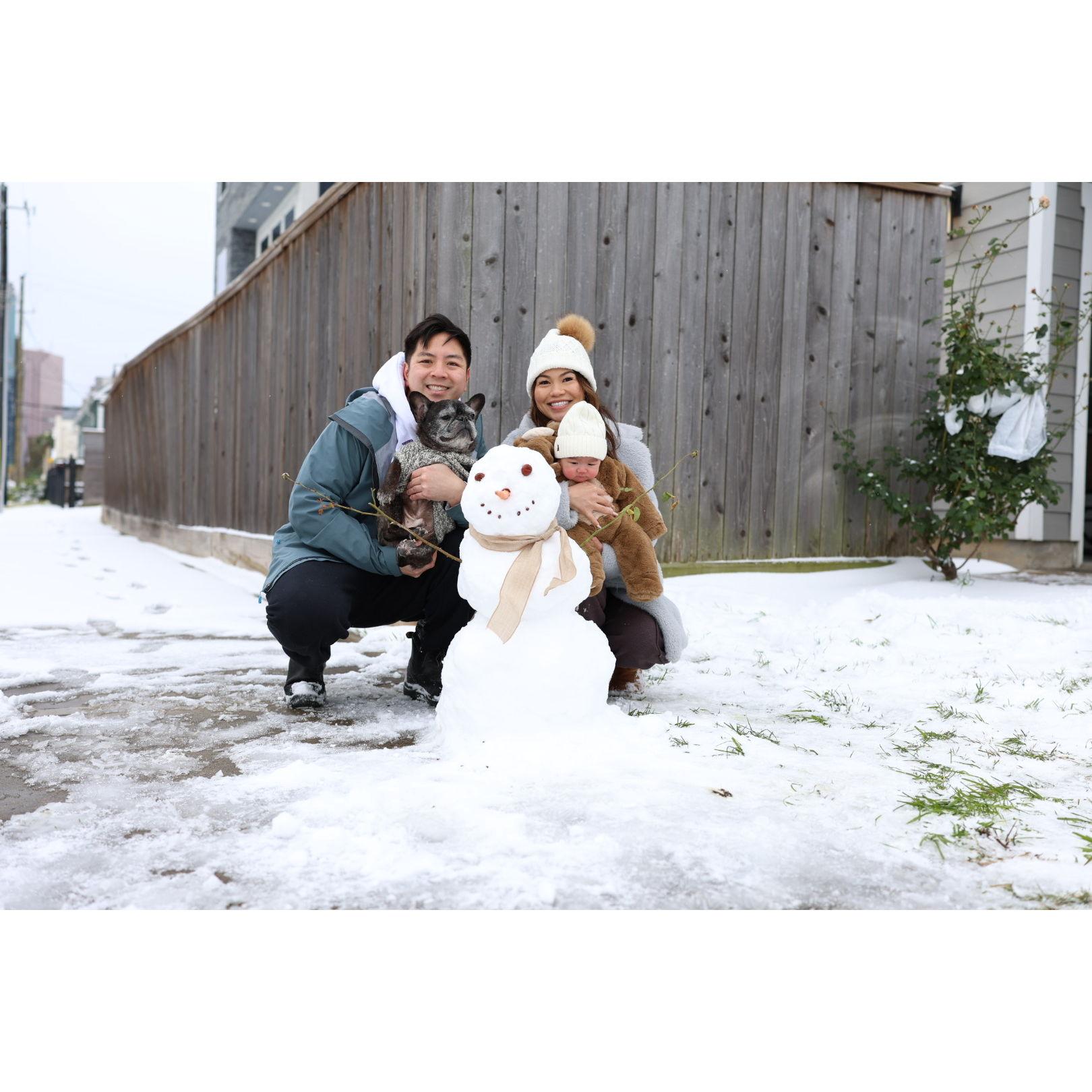 Our first snow day with baby Jett!