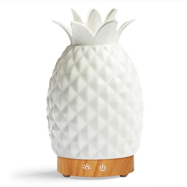 Essential Oil Diffuser -160ml Cool Mist Humidifiers -7 Color LED Night Lamps -Crafts Ornaments All in 1 is The Round Rich Upgrade Whisper-Quiet Ultrasonic Ceramics Pineapple Humidifiers US120V