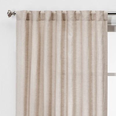 84"x54" Linen Light Filtering Window Curtain Panel Natural - Threshold™