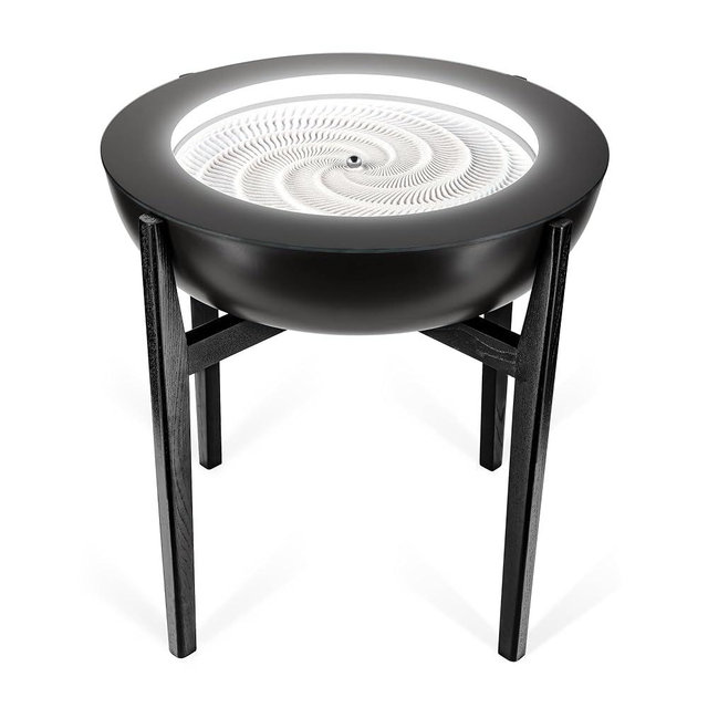Homedics Drift Sandscape Solid Wood Sand Table Stand Compatible with drift 21” , ST-400-BK, ST-400-CE, Black Walnut (Stand Only, Drift Sold Separately)