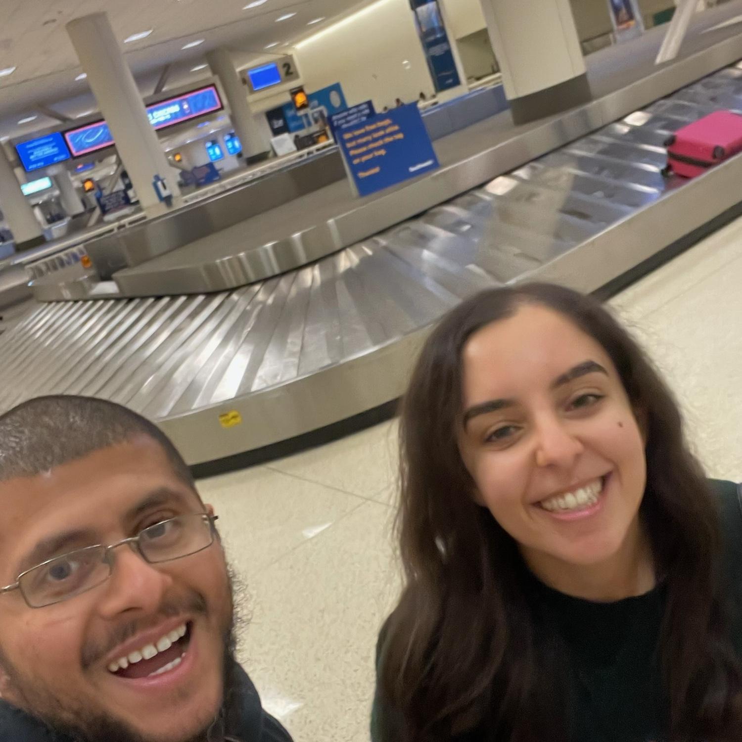 This is the very first time we met in person at Midway Airport