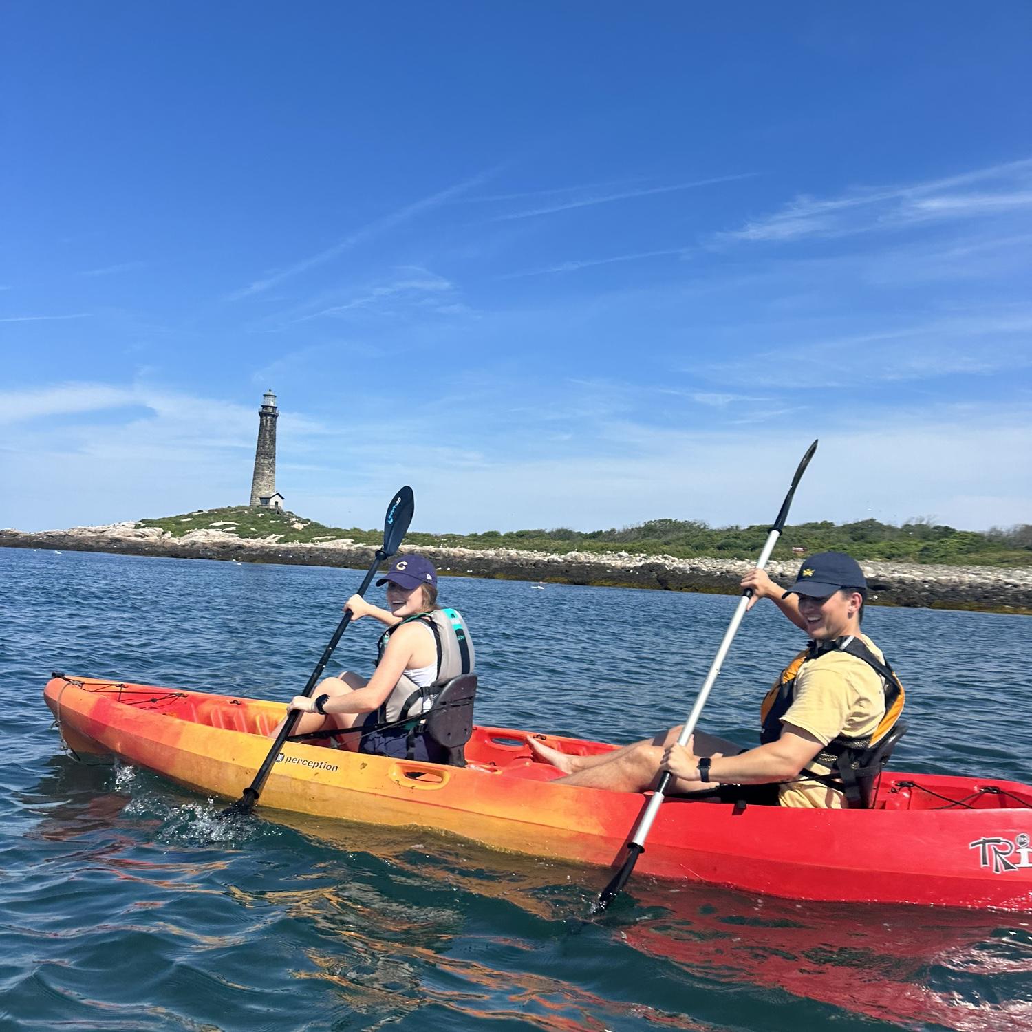 Kayaking in Rockport, MA, summer 2024.