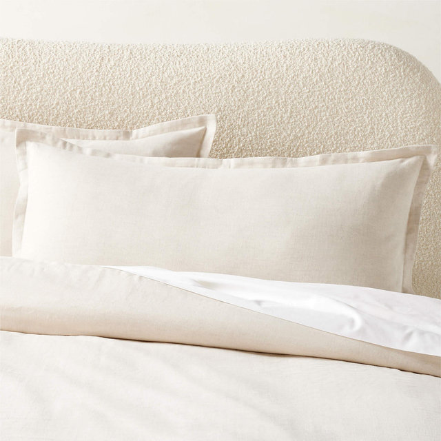 Kellen Organic Cotton-Blend Natural King Pillow Shams Set of 2