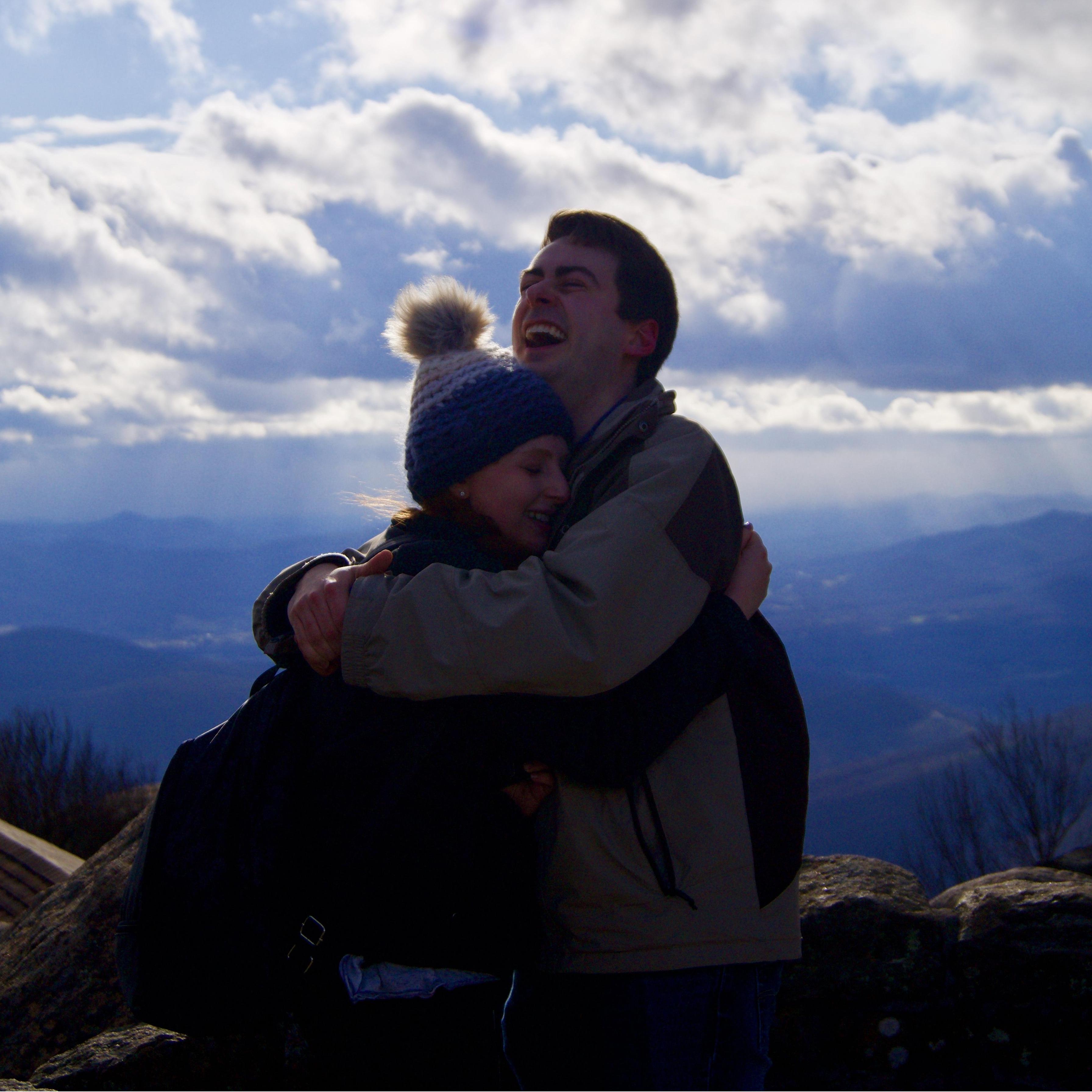 We love this picture because it feels like the light of heaven is shining down on us after we got engaged.